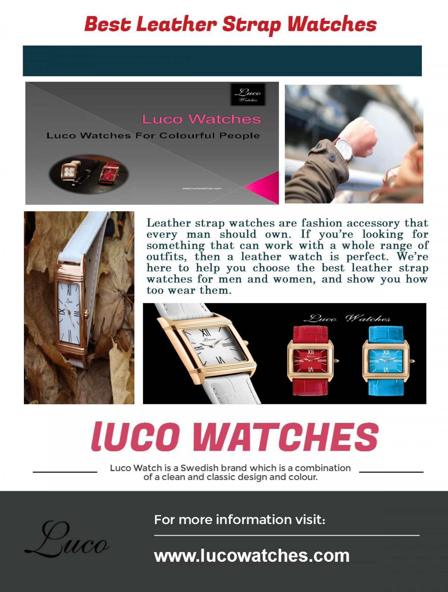 Best Leather Strap Watches Infographic