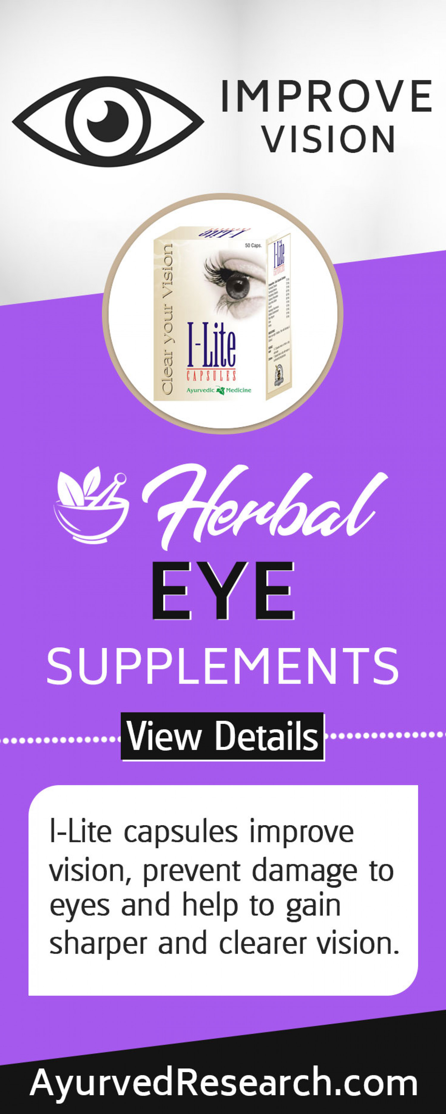 Best Natural Eye Supplements, Pills to Improve Vision Infographic