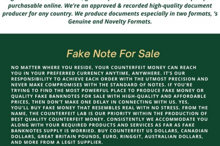 Best Place to Buy High-Quality Undetectable Fake Counterfeit Banknotes Infographic