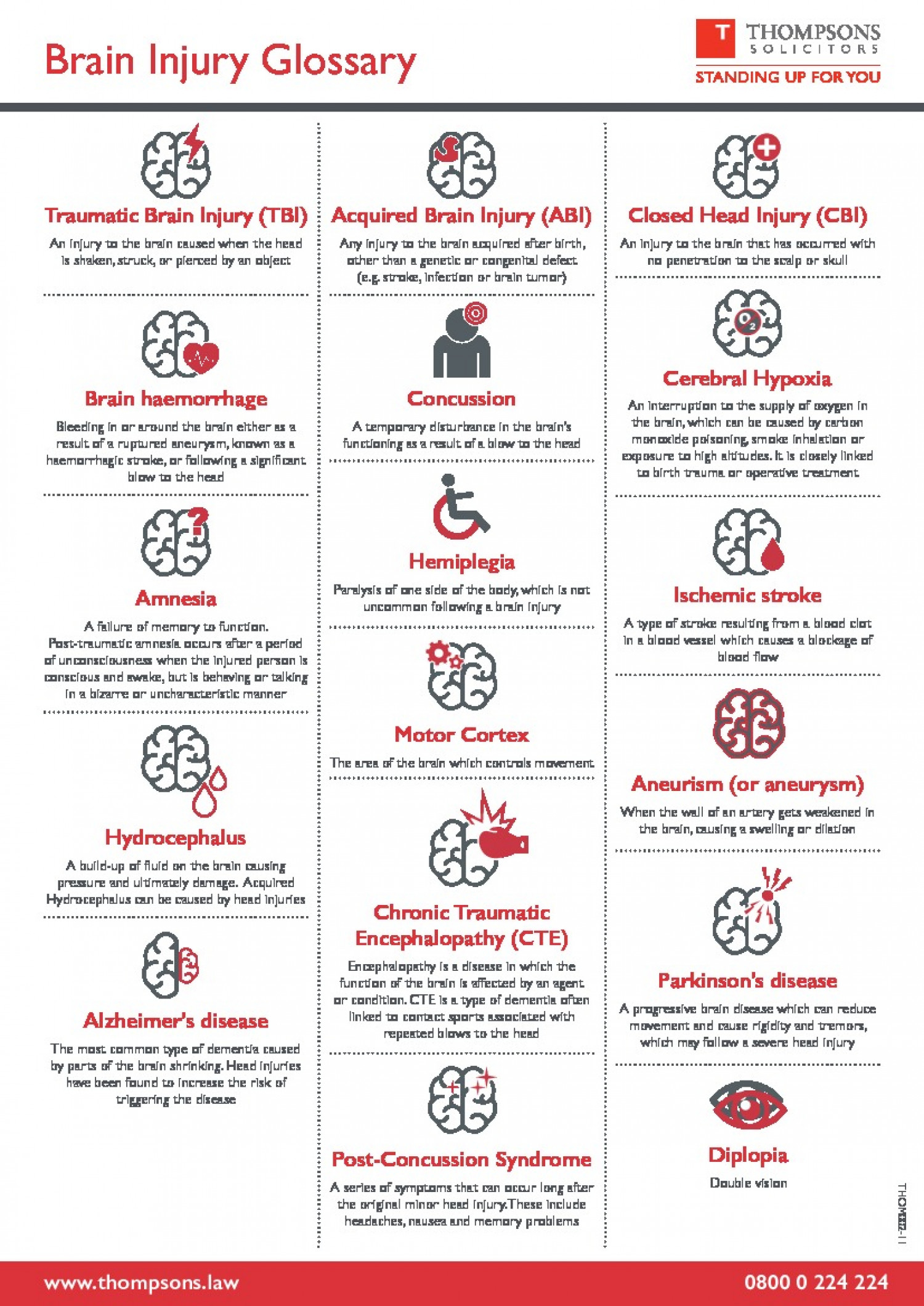 Brain Injury Glossary Infographic