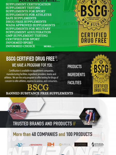 BSCG Supplement Certification and Testing Company Infographic