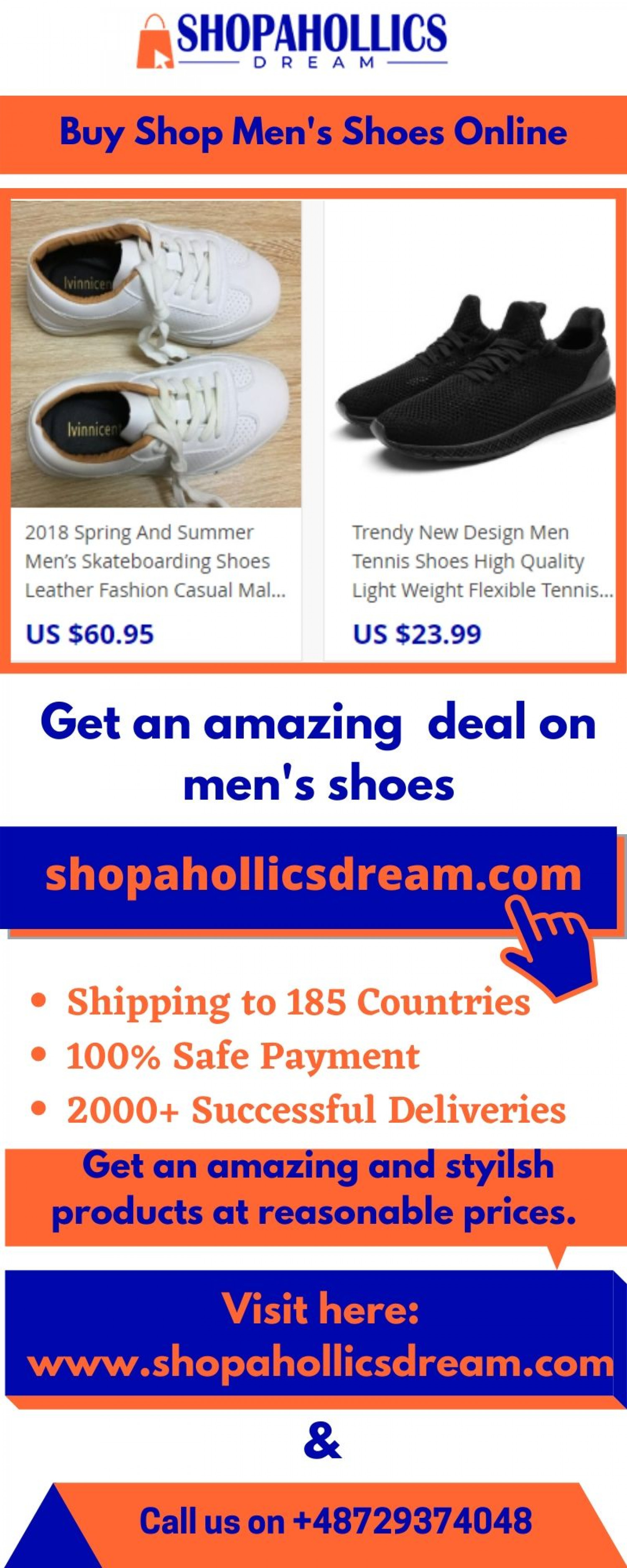 Buy Men's Shoes Online | Shopahollicdream Infographic