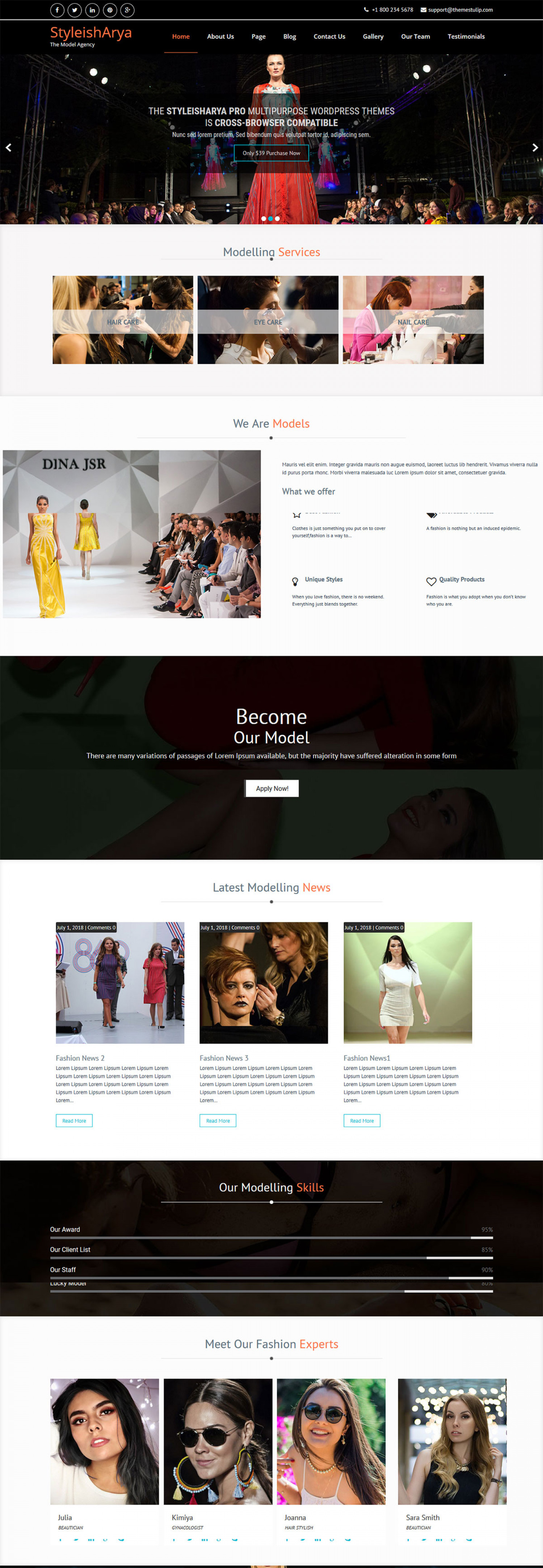Buy Models Fashion WordPress Theme For Fashion related Websites Infographic