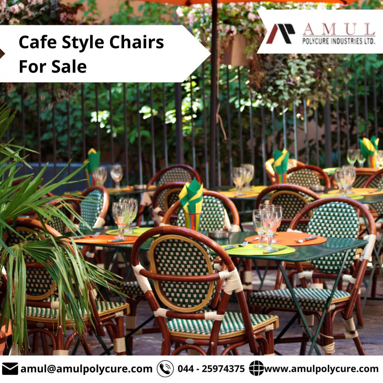 cafeteria chairs manufacturers in Chennai | cafe style chairs for sale - Amul Polycure Infographic