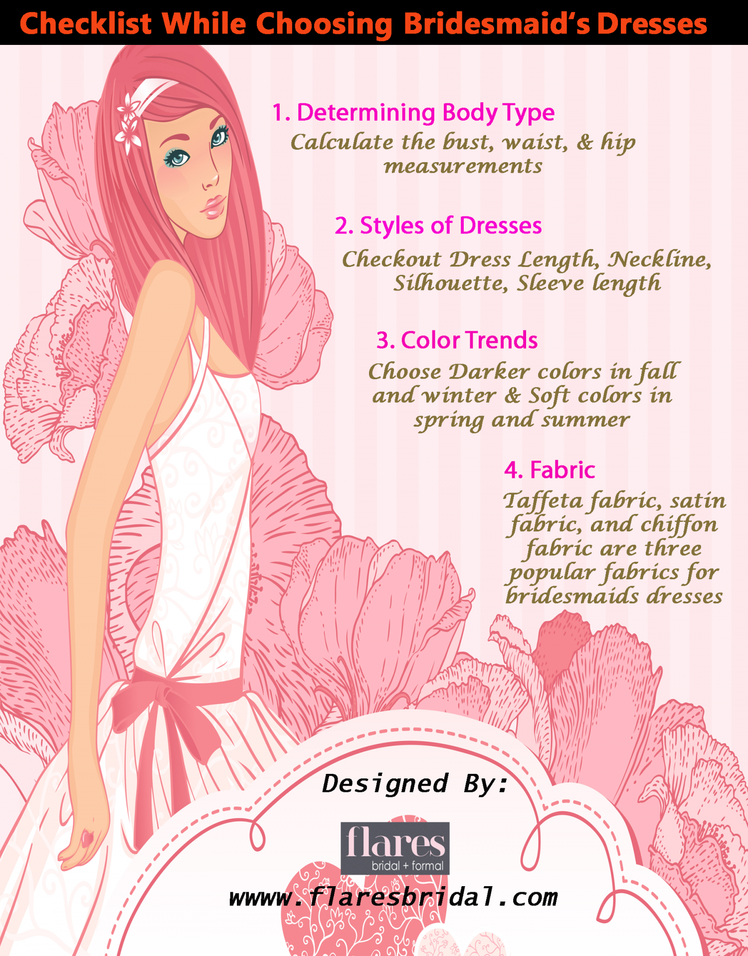 Checklist While Choosing Bridesmaid's Dresses Infographic