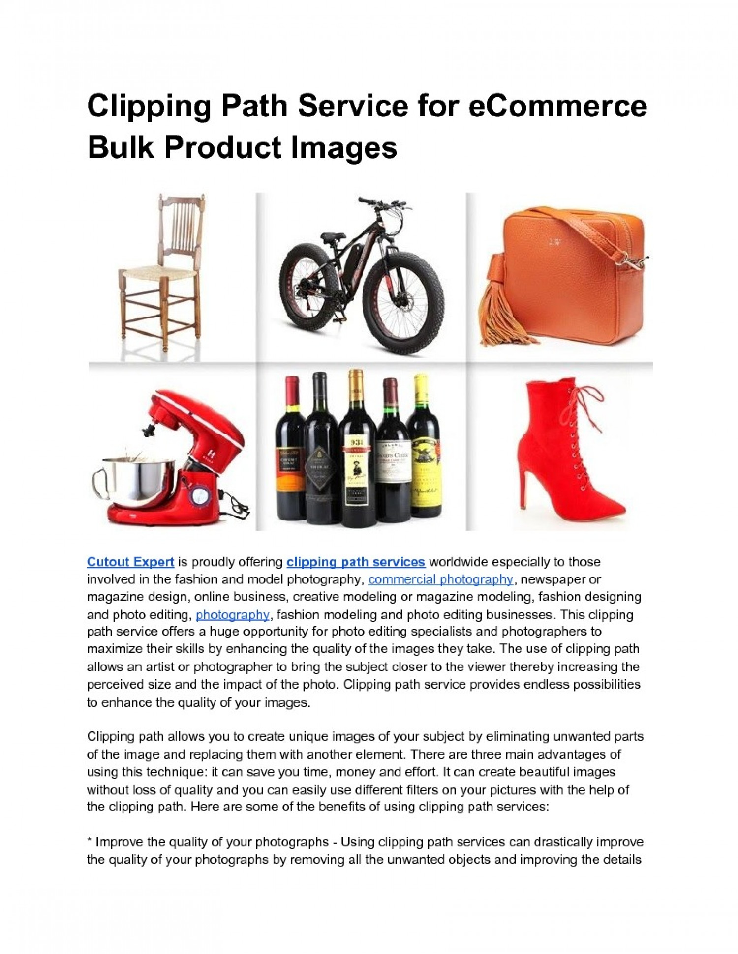 Clipping Path Service for eCommerce Bulk Product Images Infographic