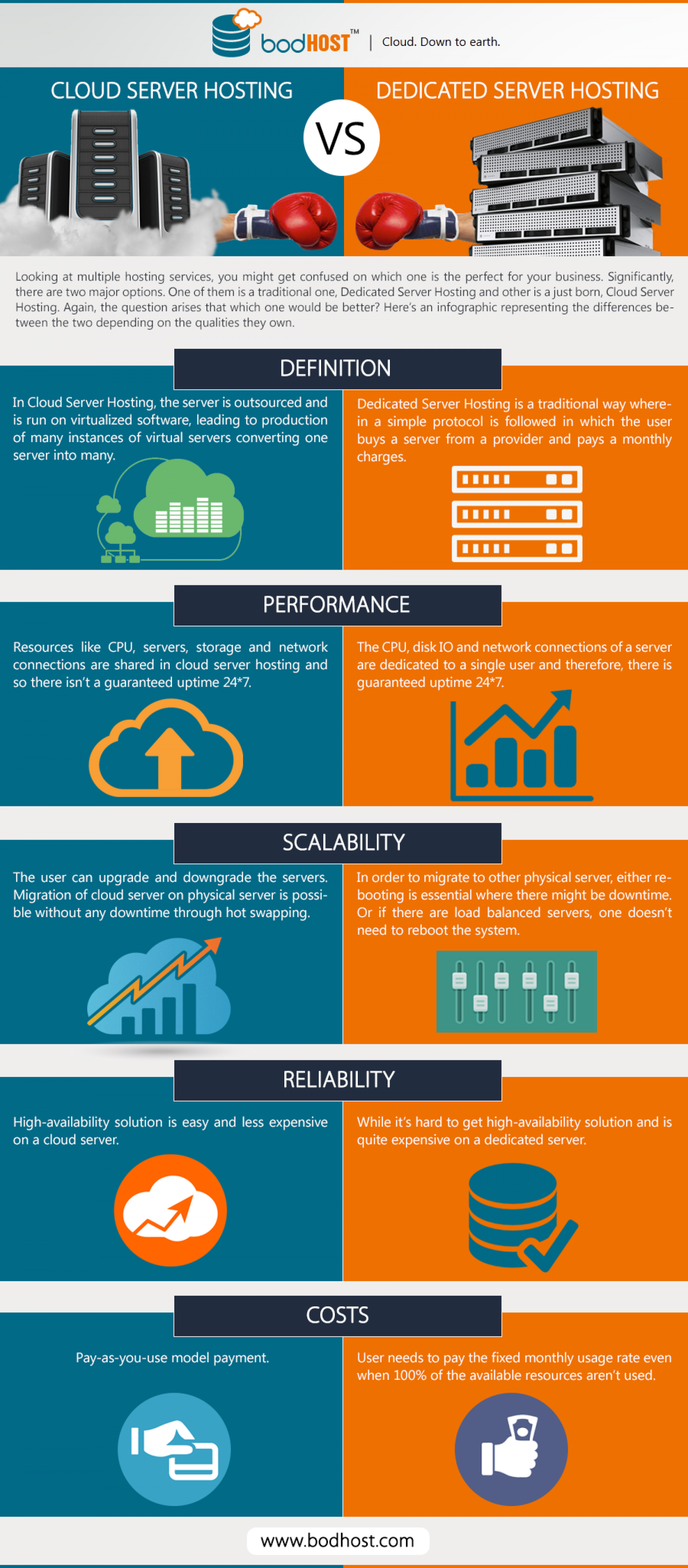 Cloud Server Hosting or Dedicated Server Hosting  Infographic