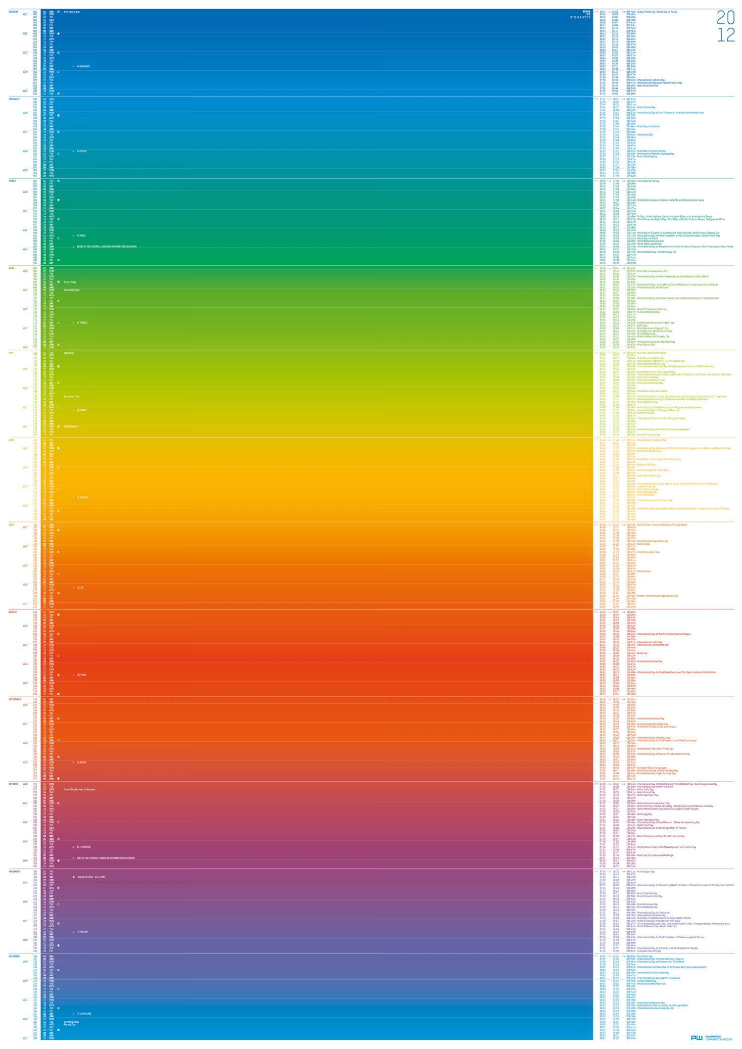 Color Calendar 2012 Infographic
