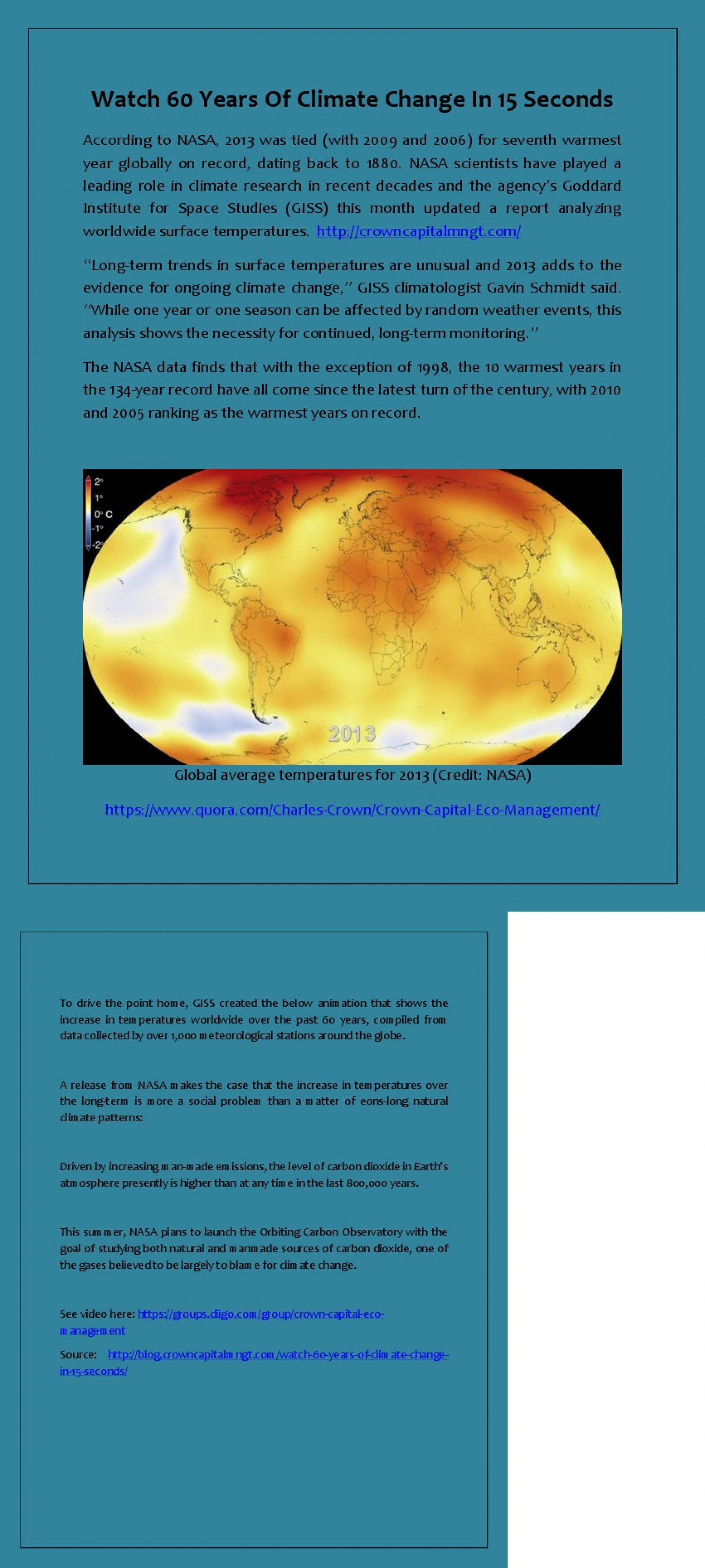 Watch 60 Years Of Climate Change In 15 Seconds Infographic