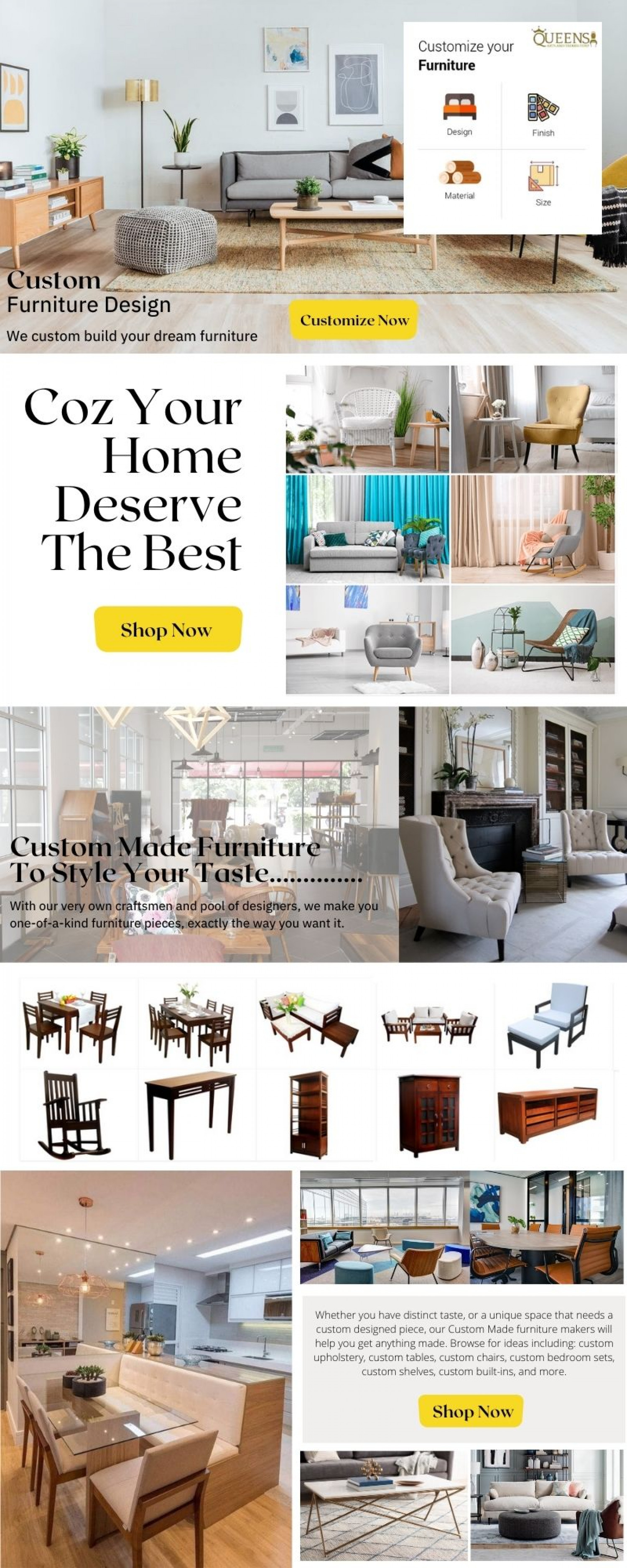 Custom Made Furniture To Style Your Taste Infographic