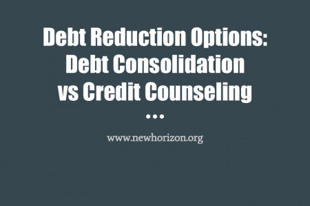 Debt Reduction Options:  Debt Consolidation  vs Credit Counseling Infographic