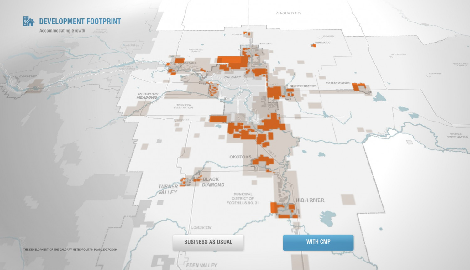 Development footprint with the Calgary Metropolitan Plan Infographic