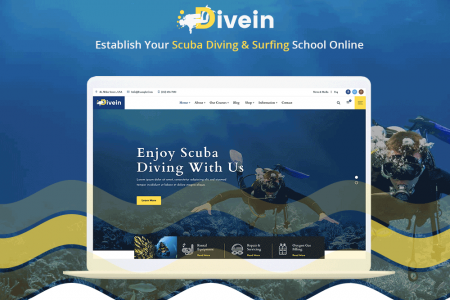 Divein – Scuba Diving & Surfing WordPress Theme Infographic