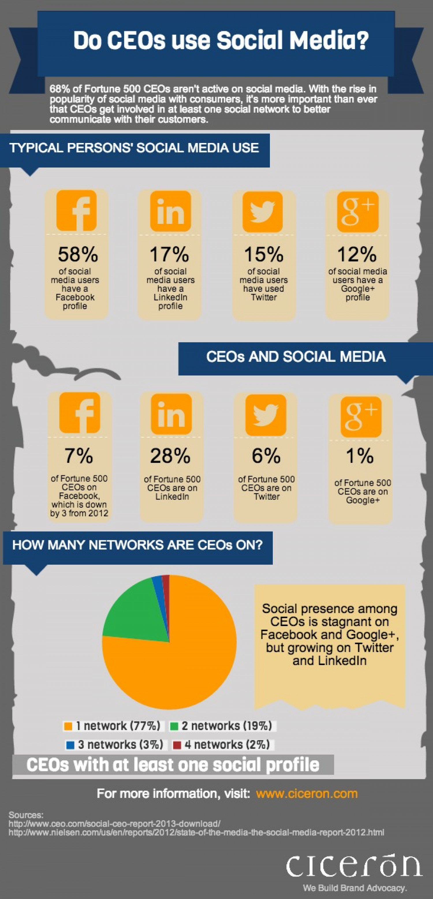 Do CEOs use Social Media? Infographic