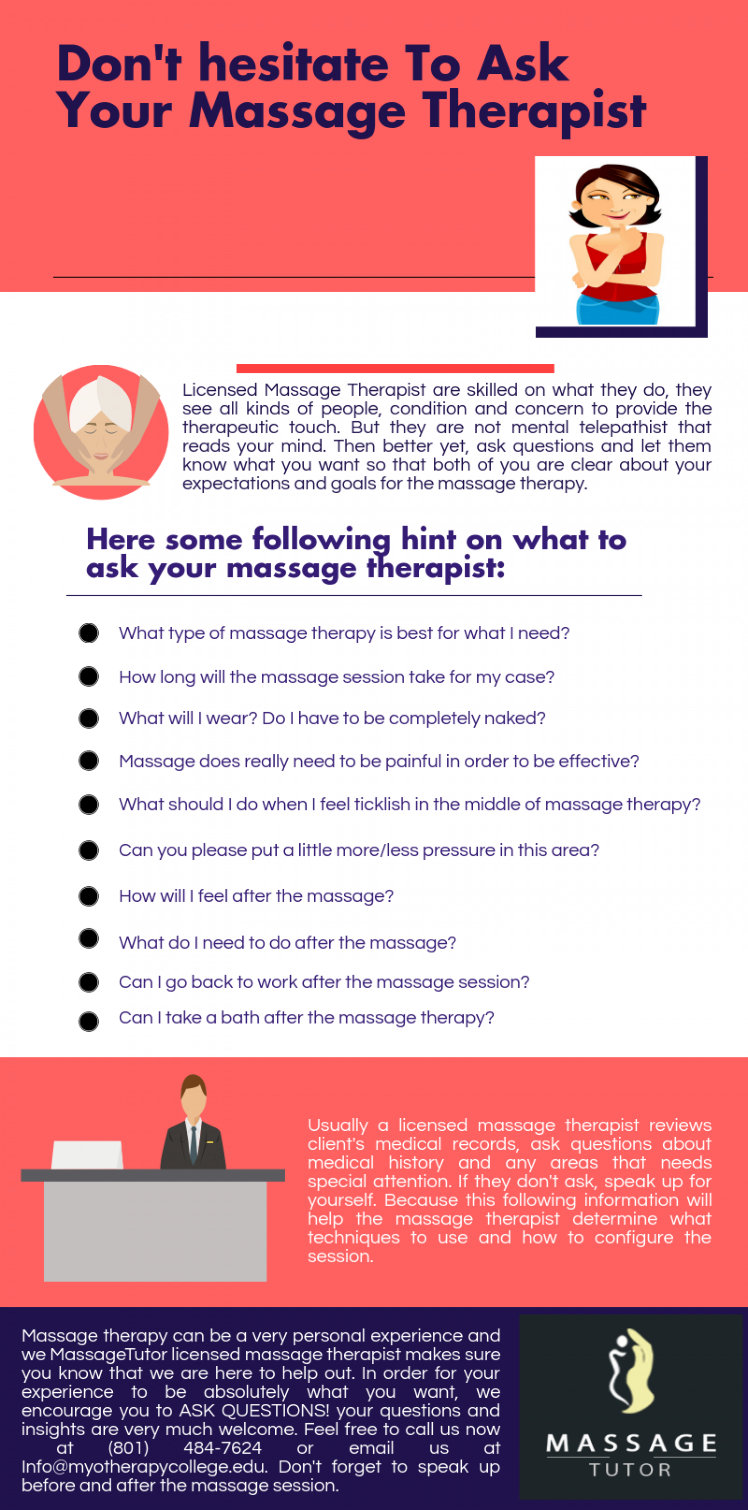 Don't hesitate To Ask Your Massage Therapist Infographic