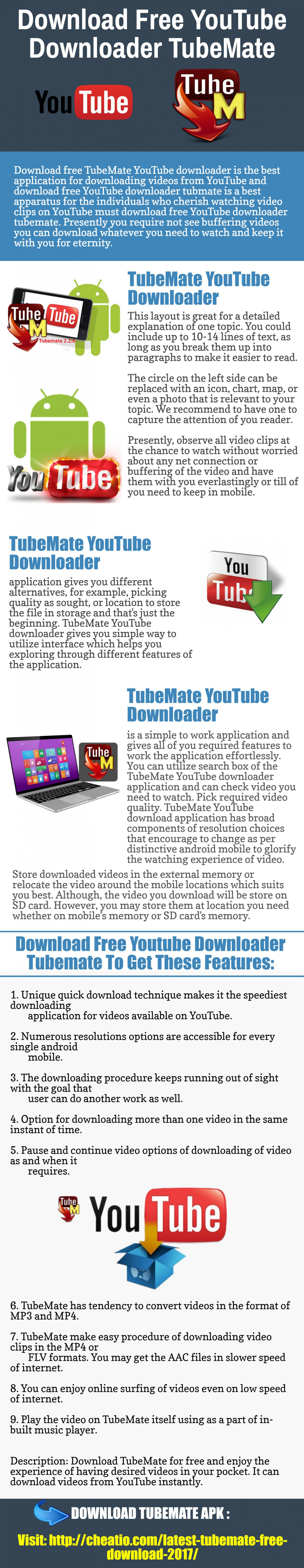 Download free YouTube downloader TubeMate Infographic