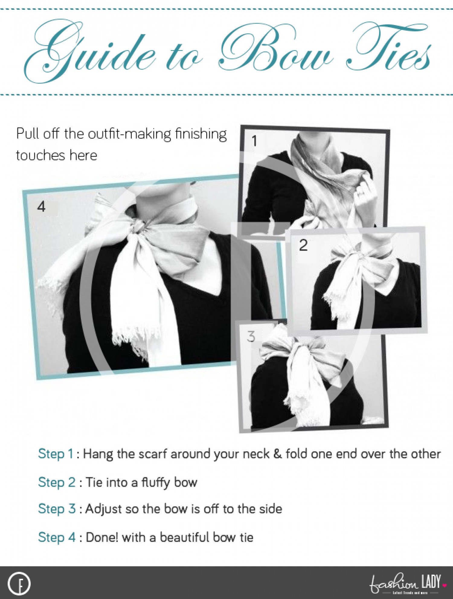 Easiest Bow – Tie Tutorial using a Scarf! Infographic