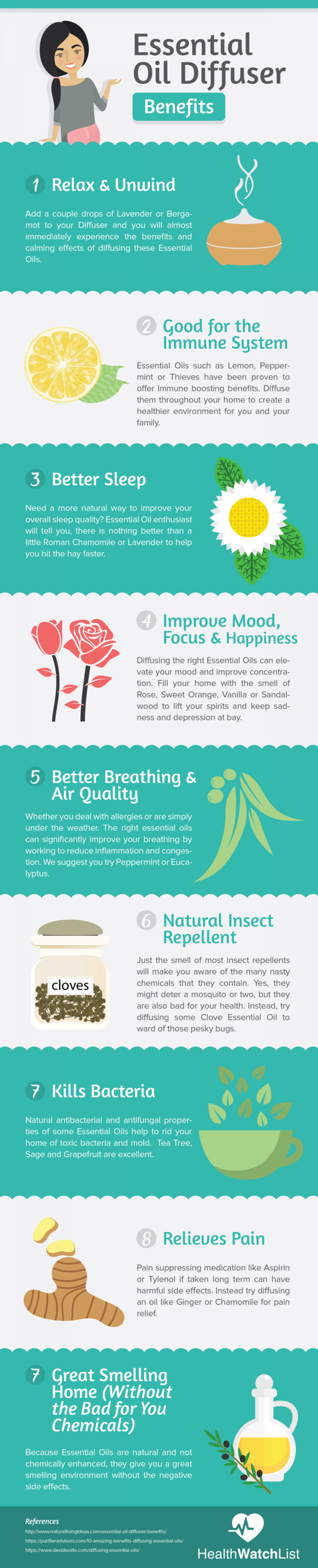 Oil Diffuser Benefits Infographic