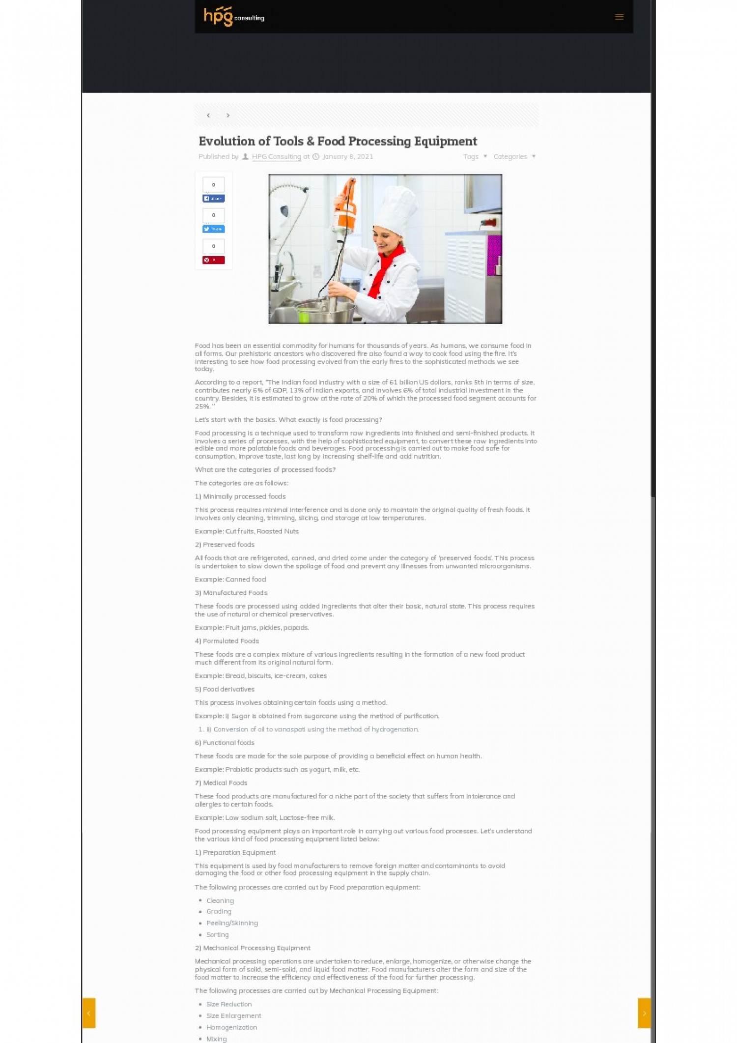 Evolution of Tools & Food Processing Equipment Infographic