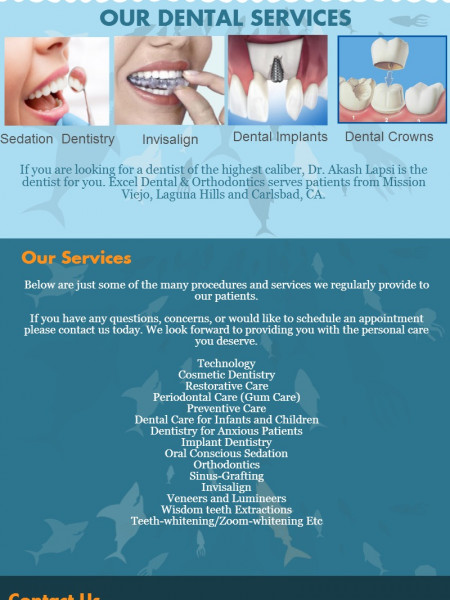 Excel Dental Office Dental Services and offers Infographic