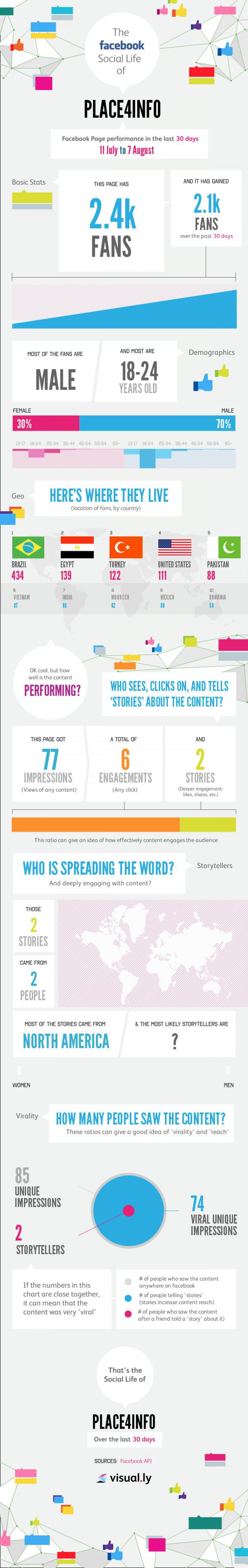 Facebook Insights for Place4info Infographic