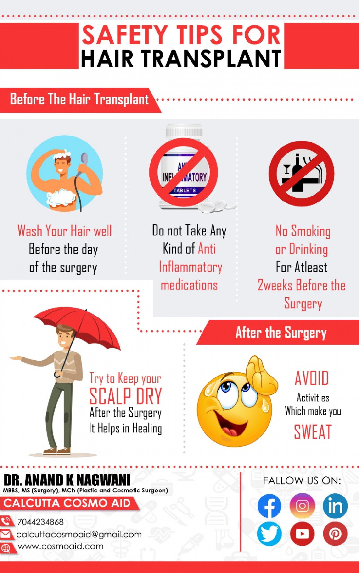 Few  Safety Tips for Hair Transplant Infographic