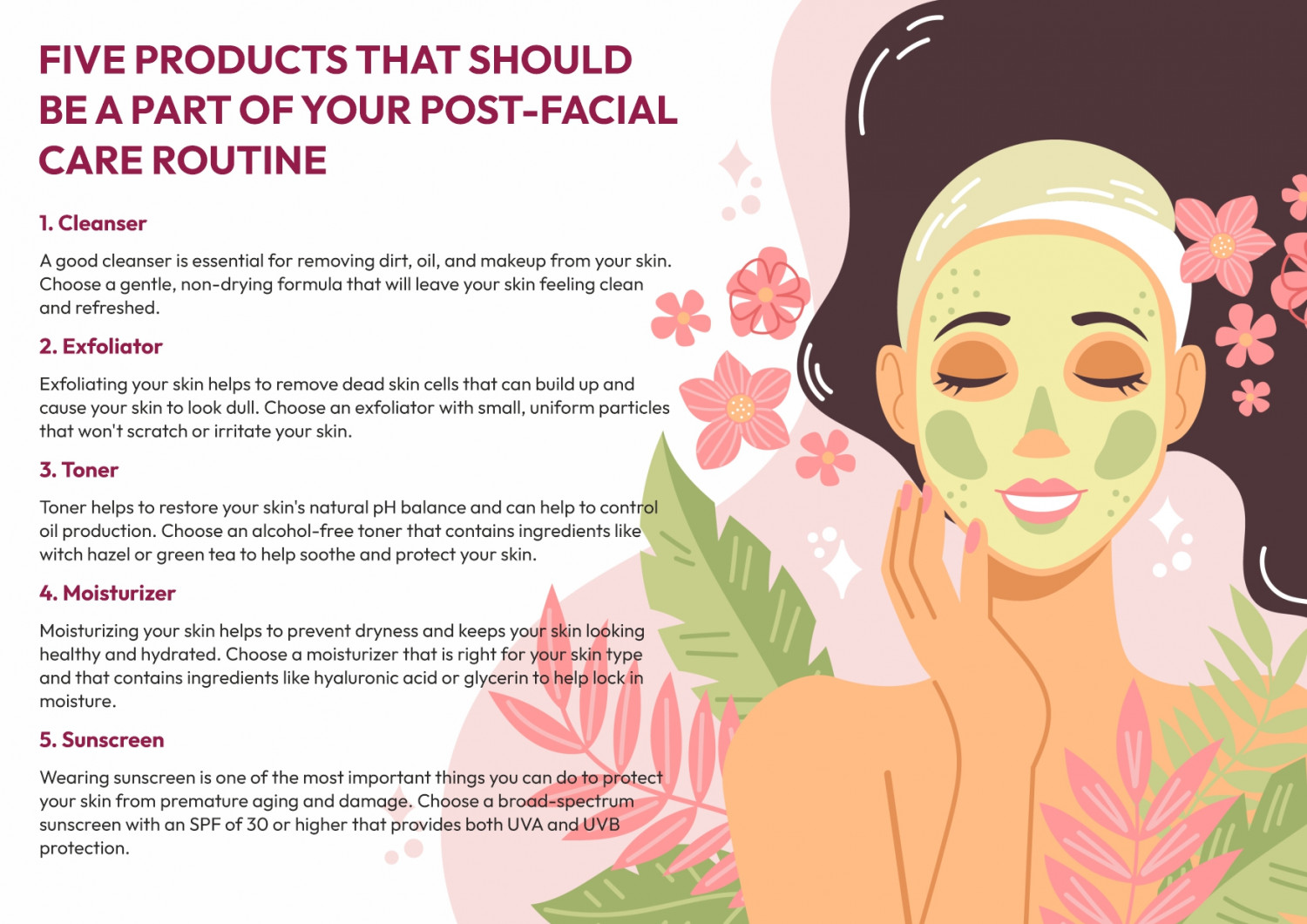 five products that should be a part of your post-facial care routine Infographic