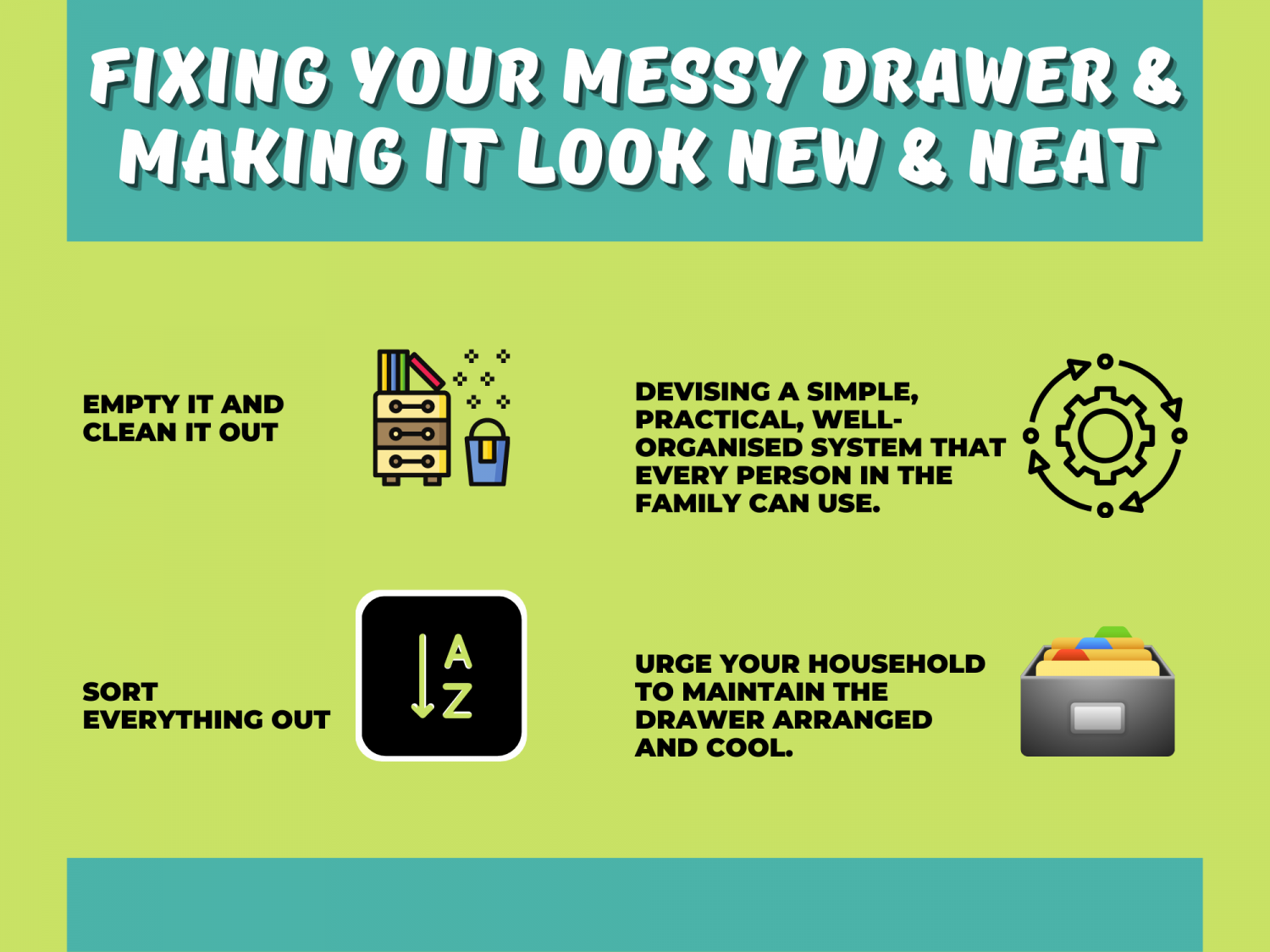 Fixing Your Messy Drawer & Making It Look New & Neat Infographic