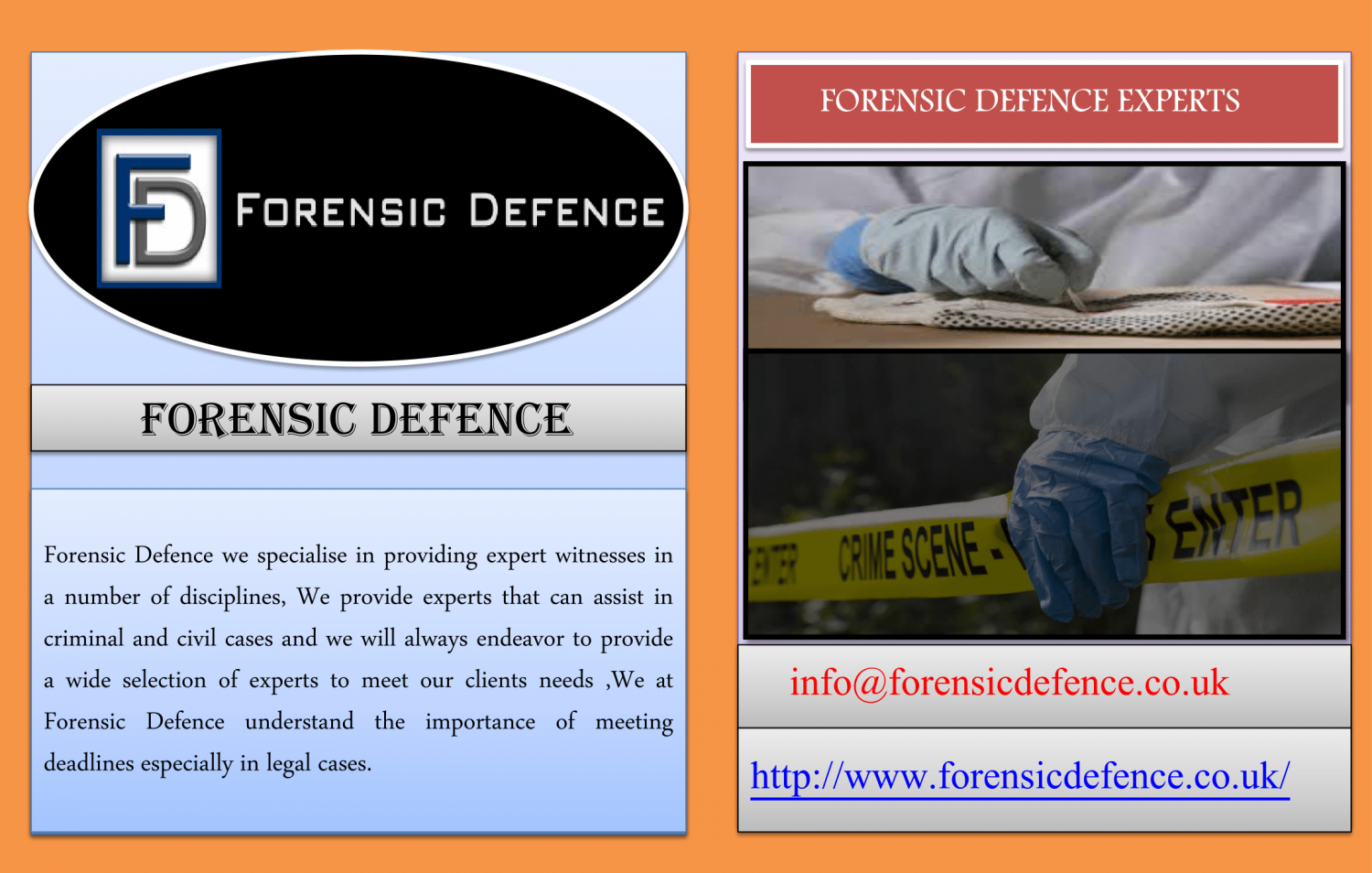 FORENSIC DEFENCE EXPERTS Infographic