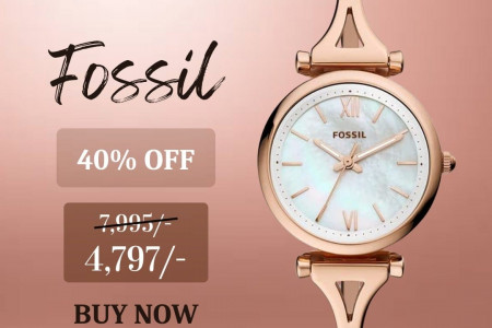 Fossil women's rose gold watch  Infographic