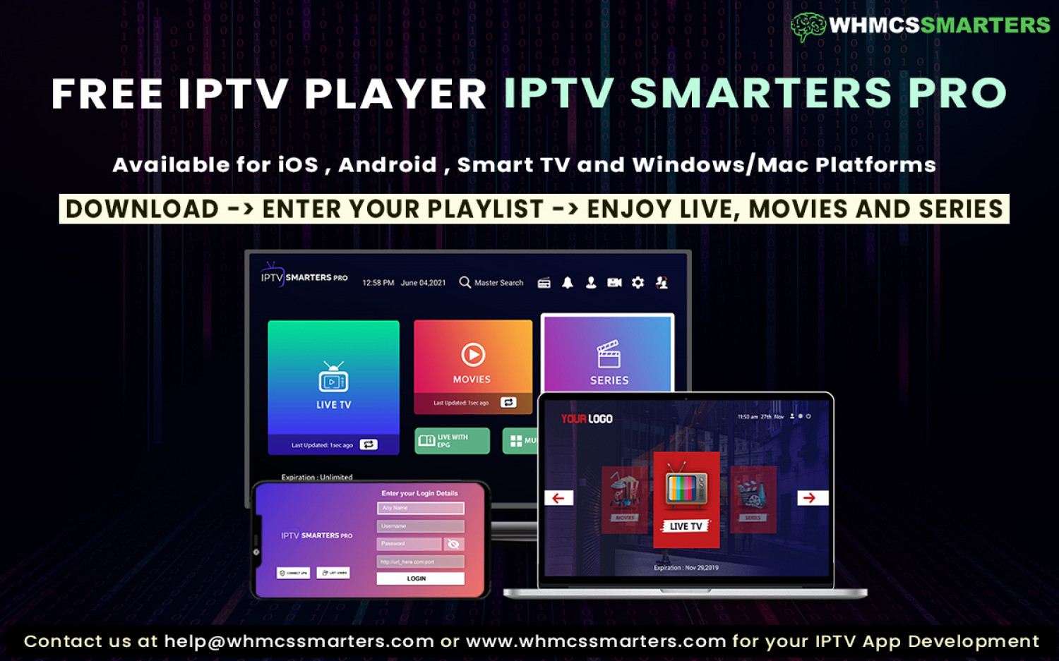 Free IPTV Player - IPTV Smarters Pro Infographic