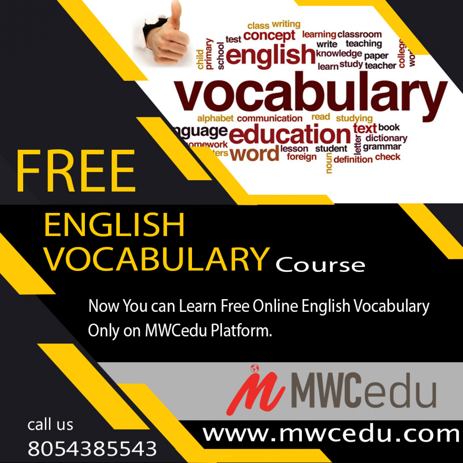 Free Online Course to improve Vocabulary Infographic