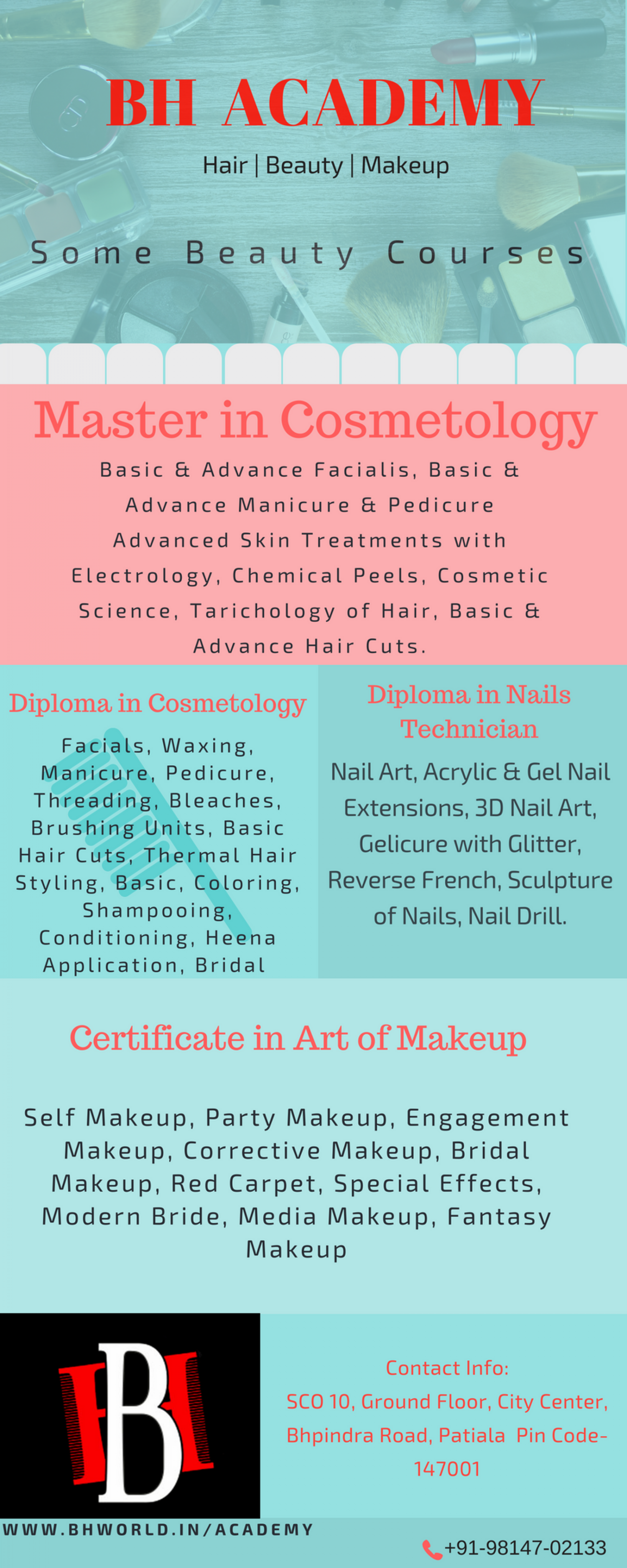 Get Contact BH Academy For Best Makeup Courses Infographic