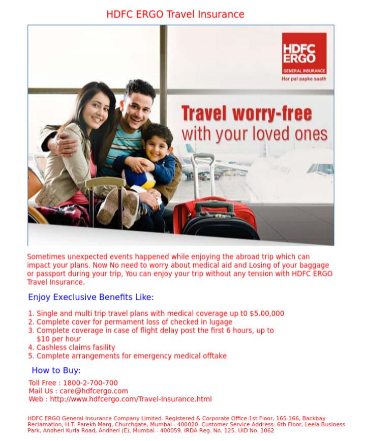 hdfc ergo domestic travel insurance