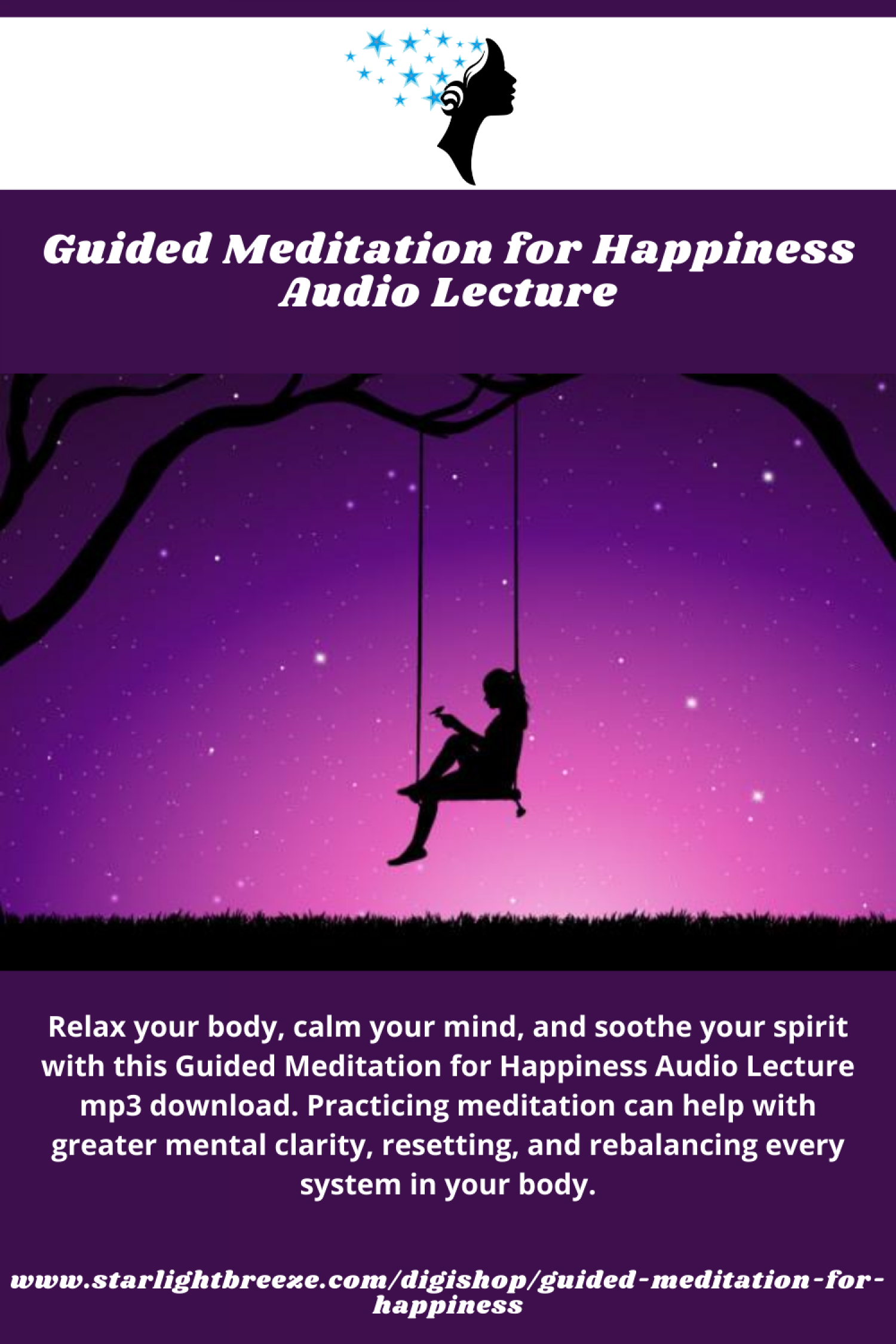 Guided Meditation for Happiness Audio Lecture Infographic