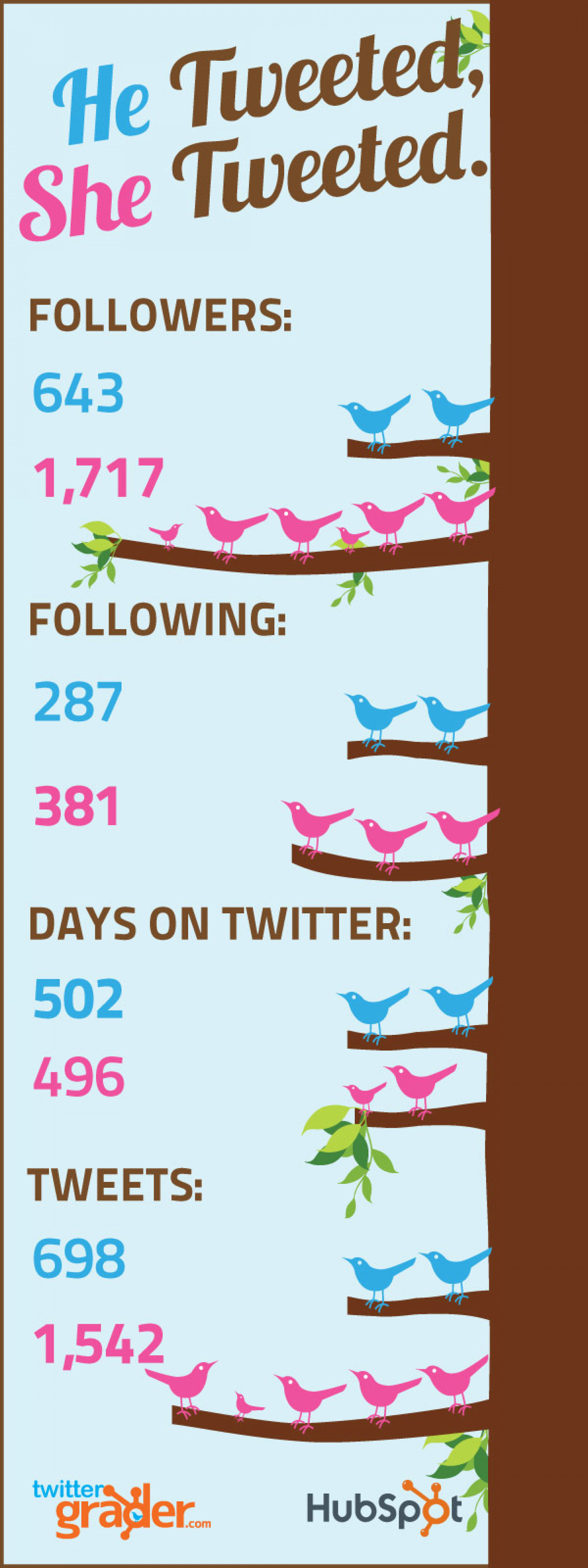 He Tweeted, She Tweeted. Infographic