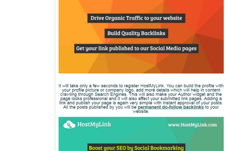 Hostmylink – Social Bookmarking Site for SEO Infographic