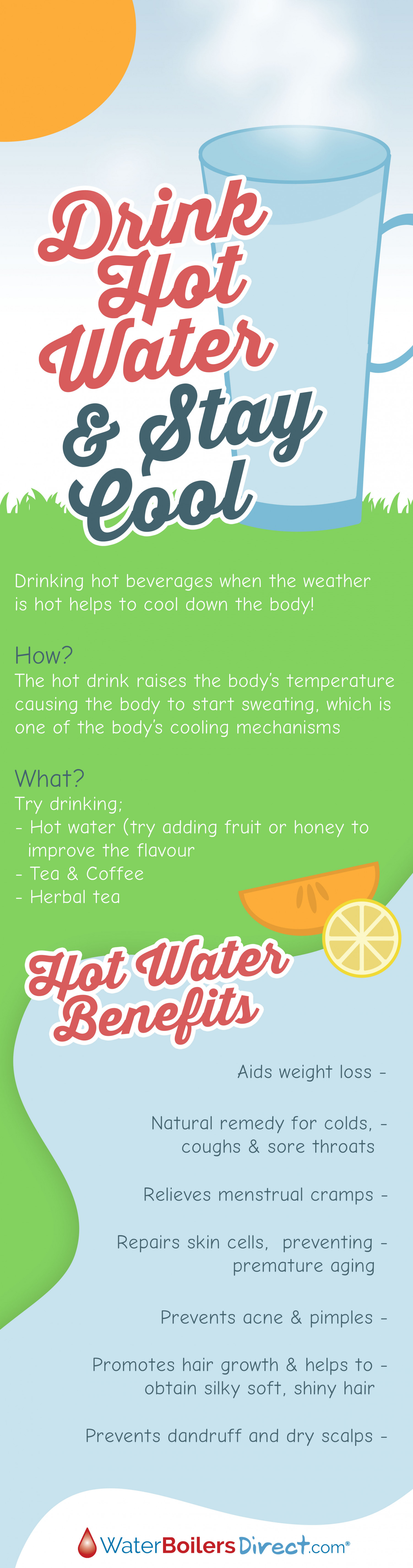 Hot water benefits Infographic