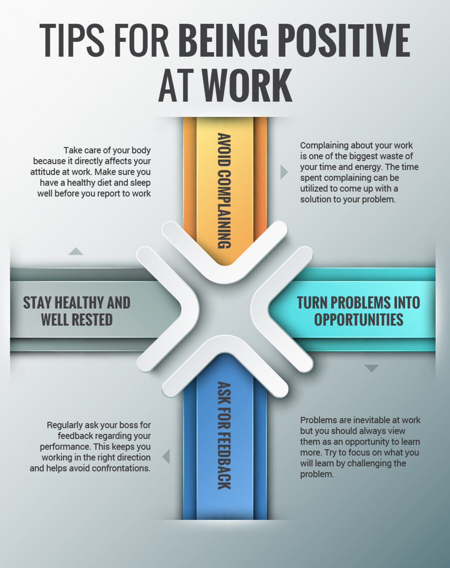 How to be positive at work Infographic