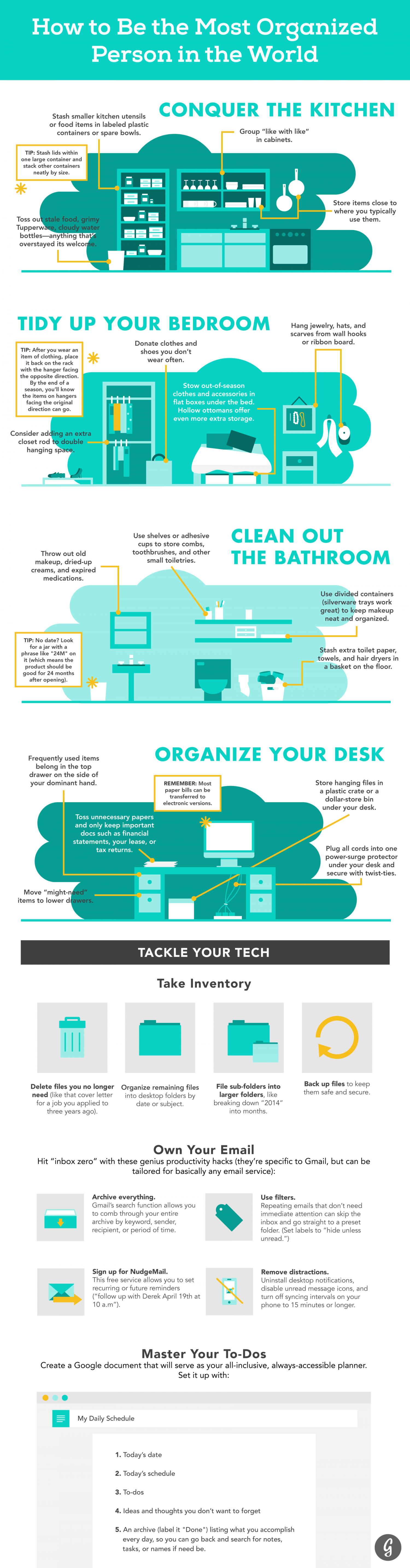 How to Be the Most Organized Person in the World Infographic