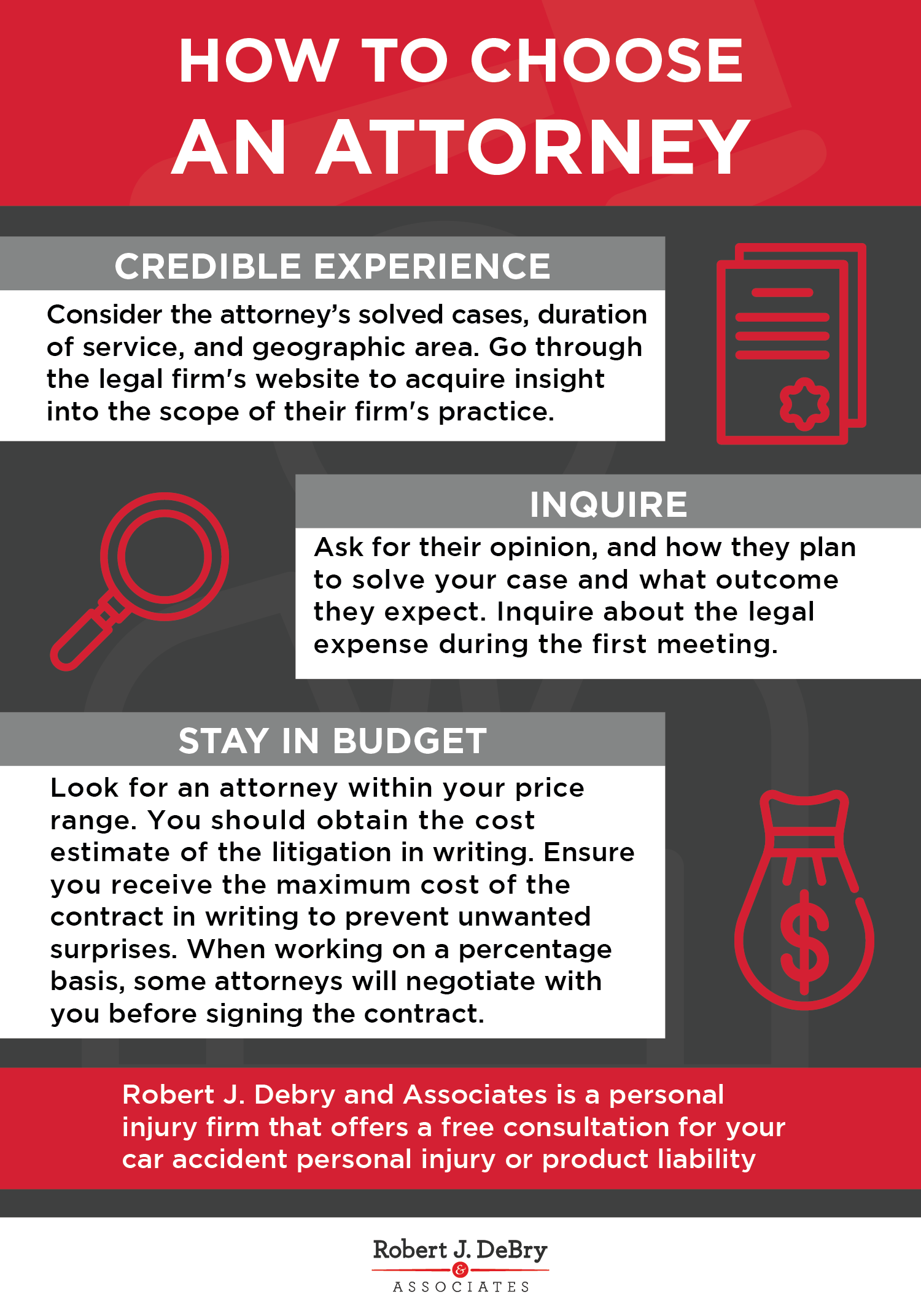 How to Choose Your Personal Injury Attorney Infographic