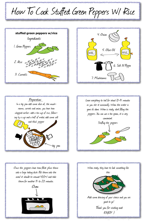 How To Cook Stuffed Green Peppers With Rice Infographic