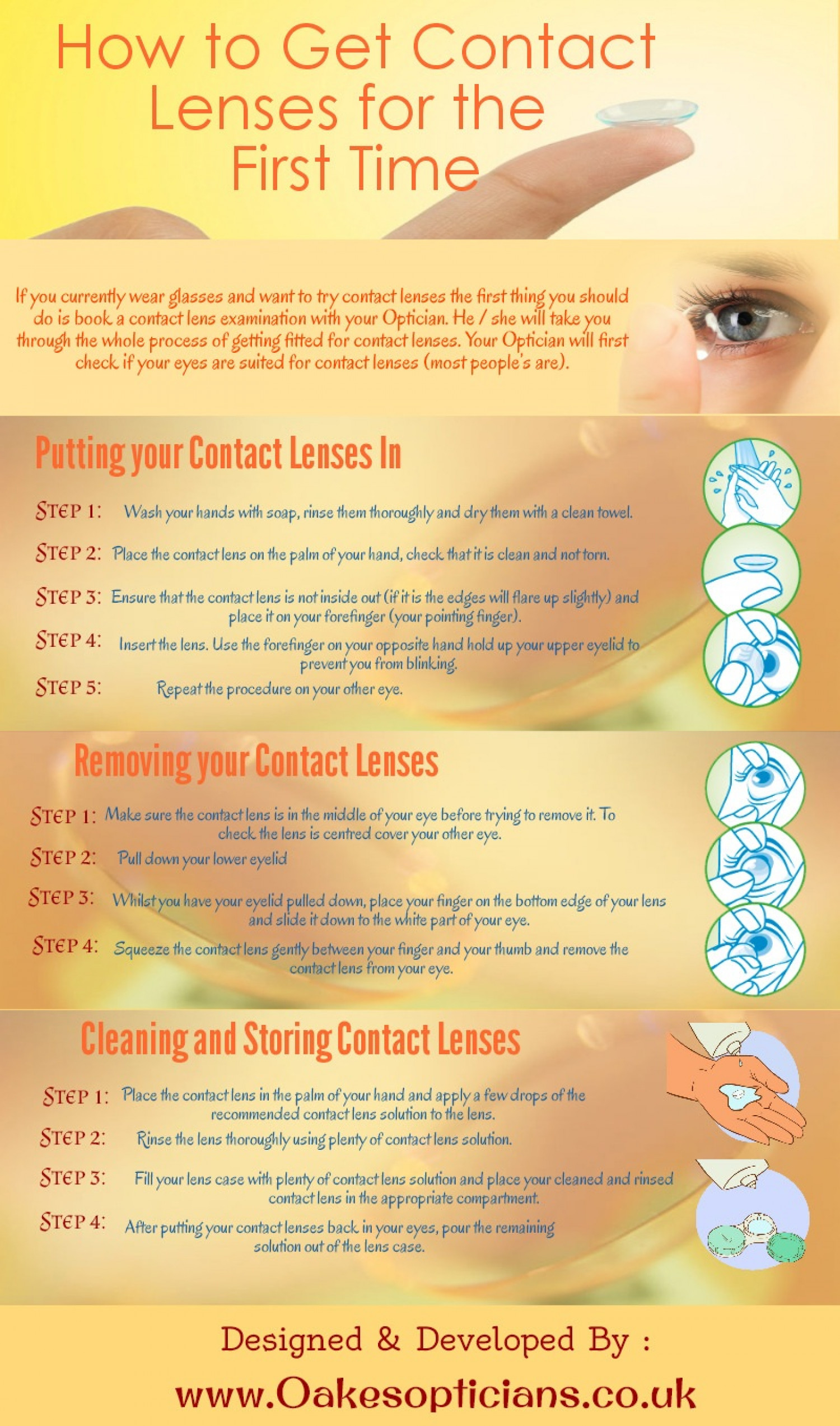 How To Get Contact Lenses for the First Time Infographic