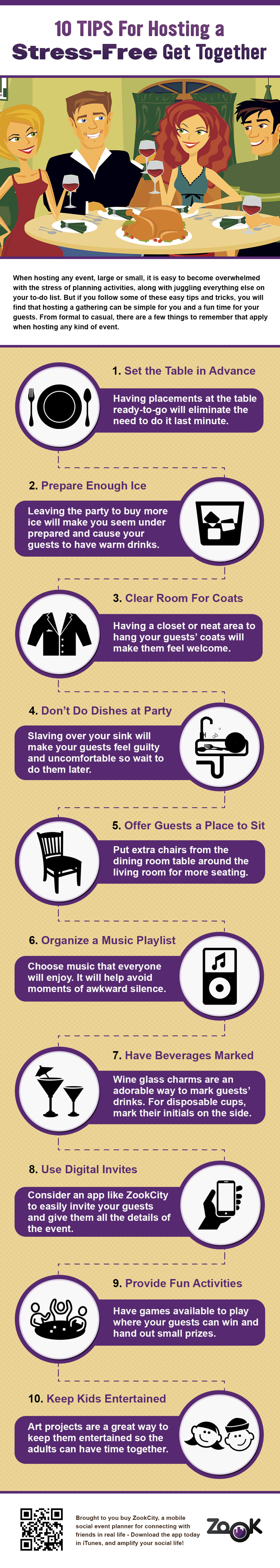 10 Tips For Hosting A Stress-Free Get Together Infographic