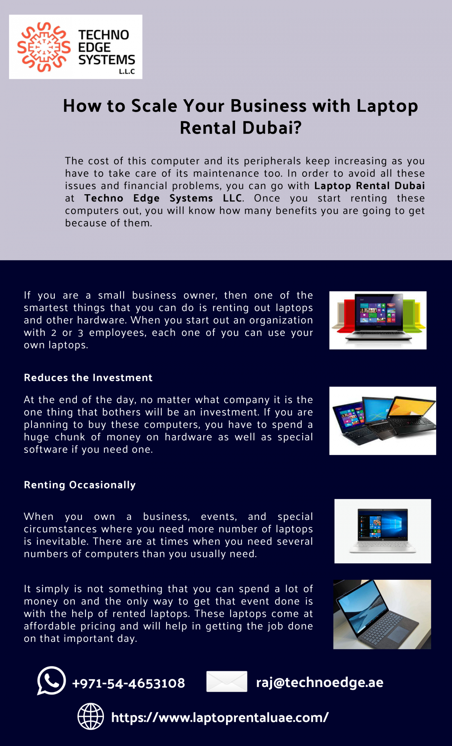 How to Scale Your Business with Laptop Rental Dubai? Infographic