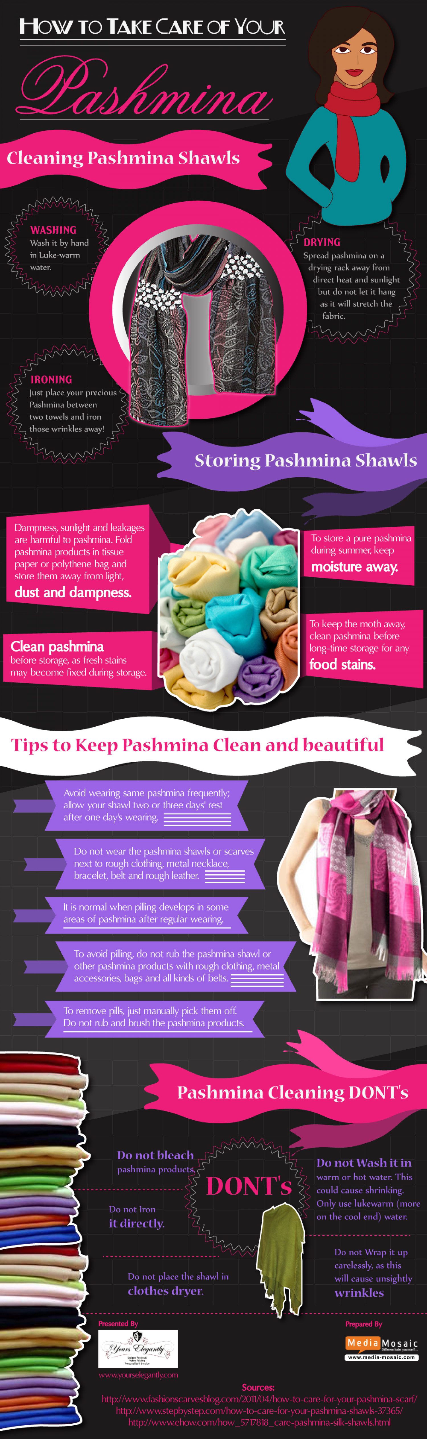 How to Take Care of Your Pashmina Infographic