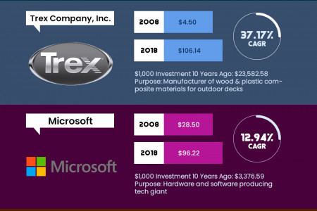 If You Invested 1K in These Companies 10 Years Ago… Infographic