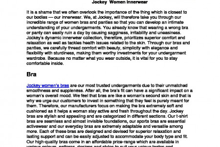 Importance of Jockey Women Innerwear Infographic