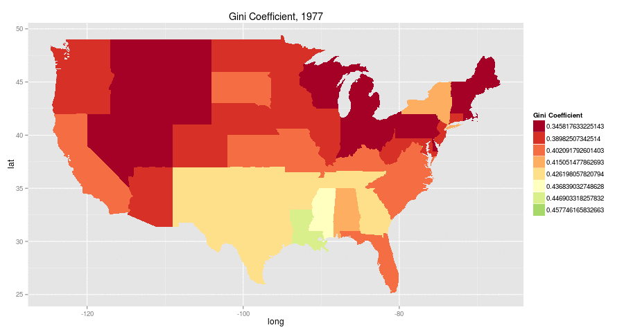 Inequality by State - Gini Coefficient Infographic
