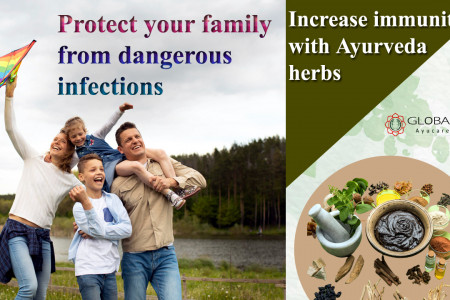 Increase immunity with Ayurvedic herbs Infographic